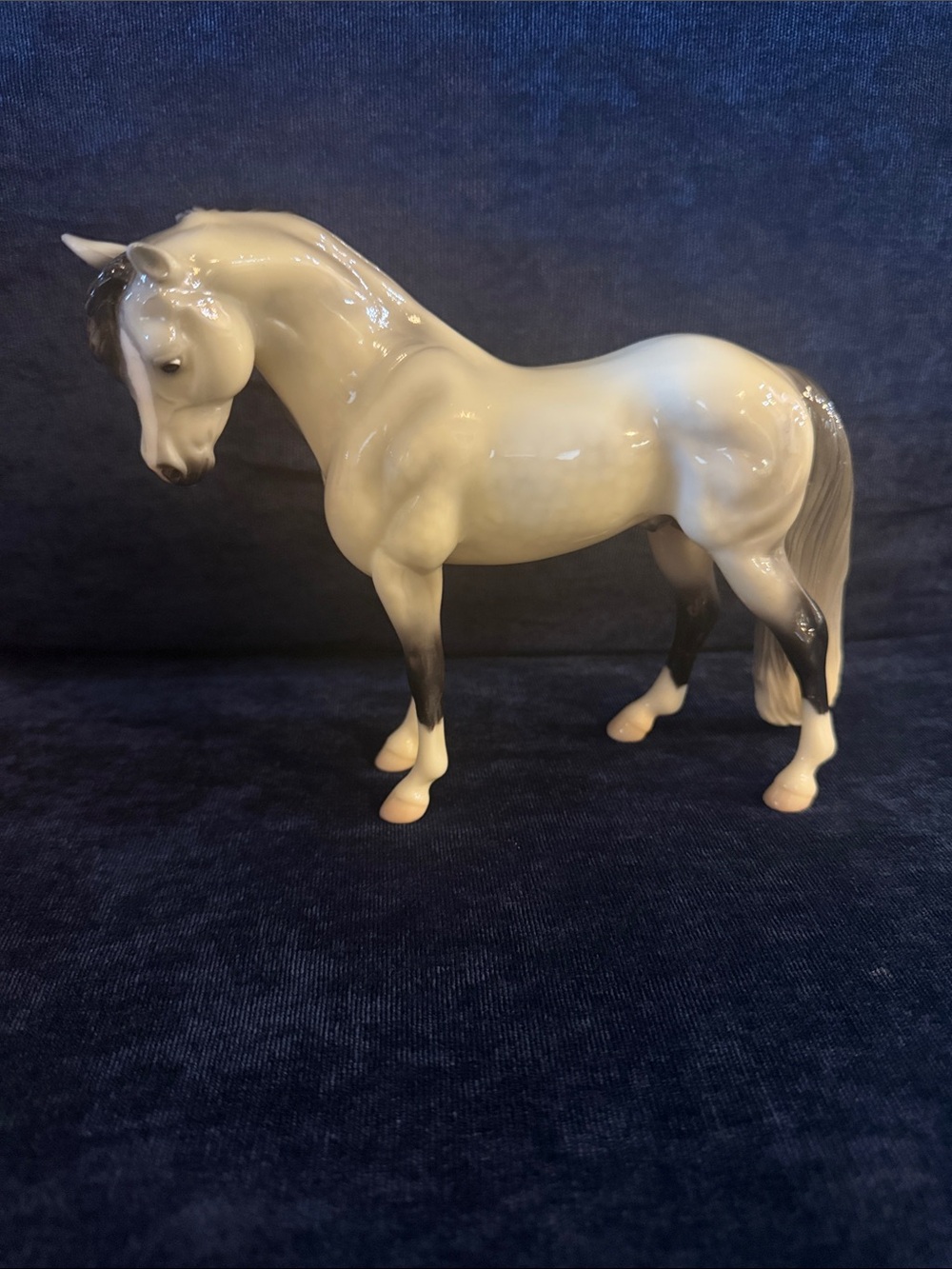 Breyer Glossy Cream and Gray Horse Figurine